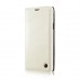 Samsung Galaxy Note 4 - Caseme Vintage Luxury Slim Flip PU Leather Stand Protective Phone Cover Case - White